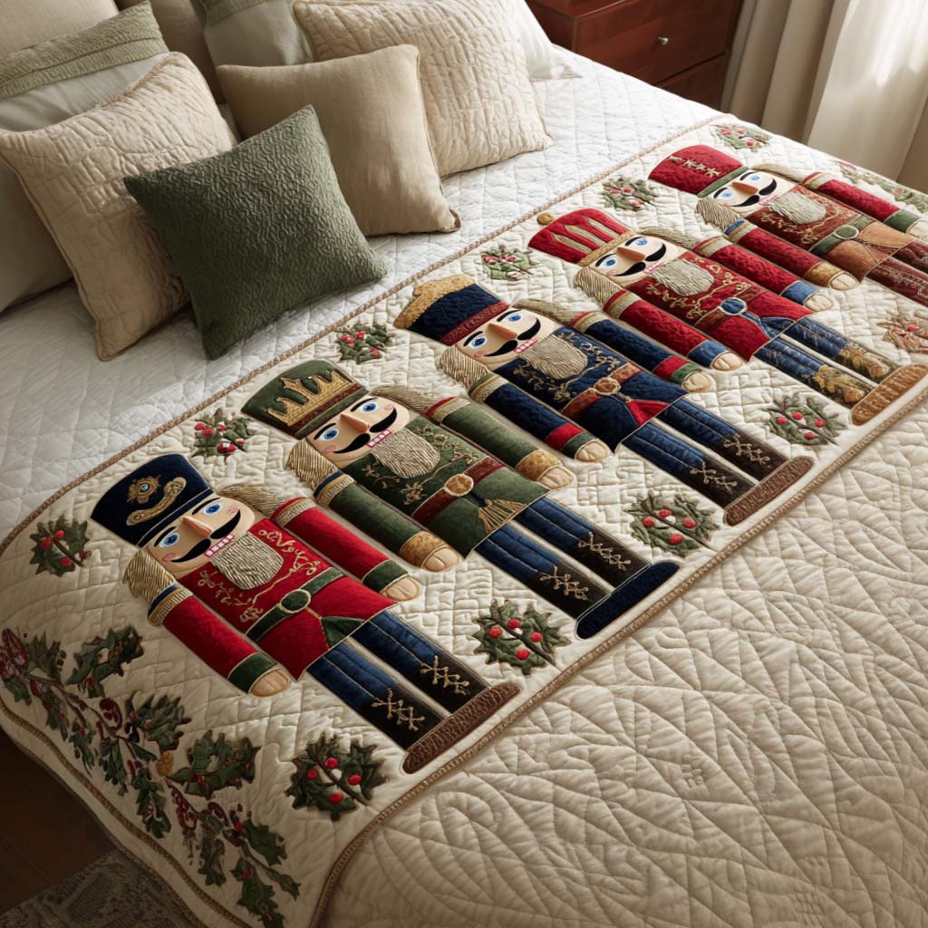 Nutcracker Parade Quilted Bed Runner