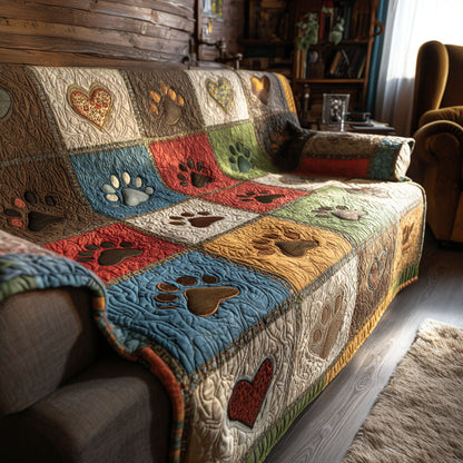Foot and Meadow Quilted Sofa Cover