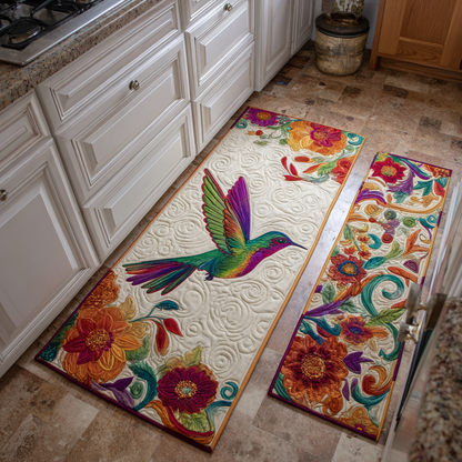 Elegant Hummingbird 2-Piece Kitchen Mat Set – Elyse