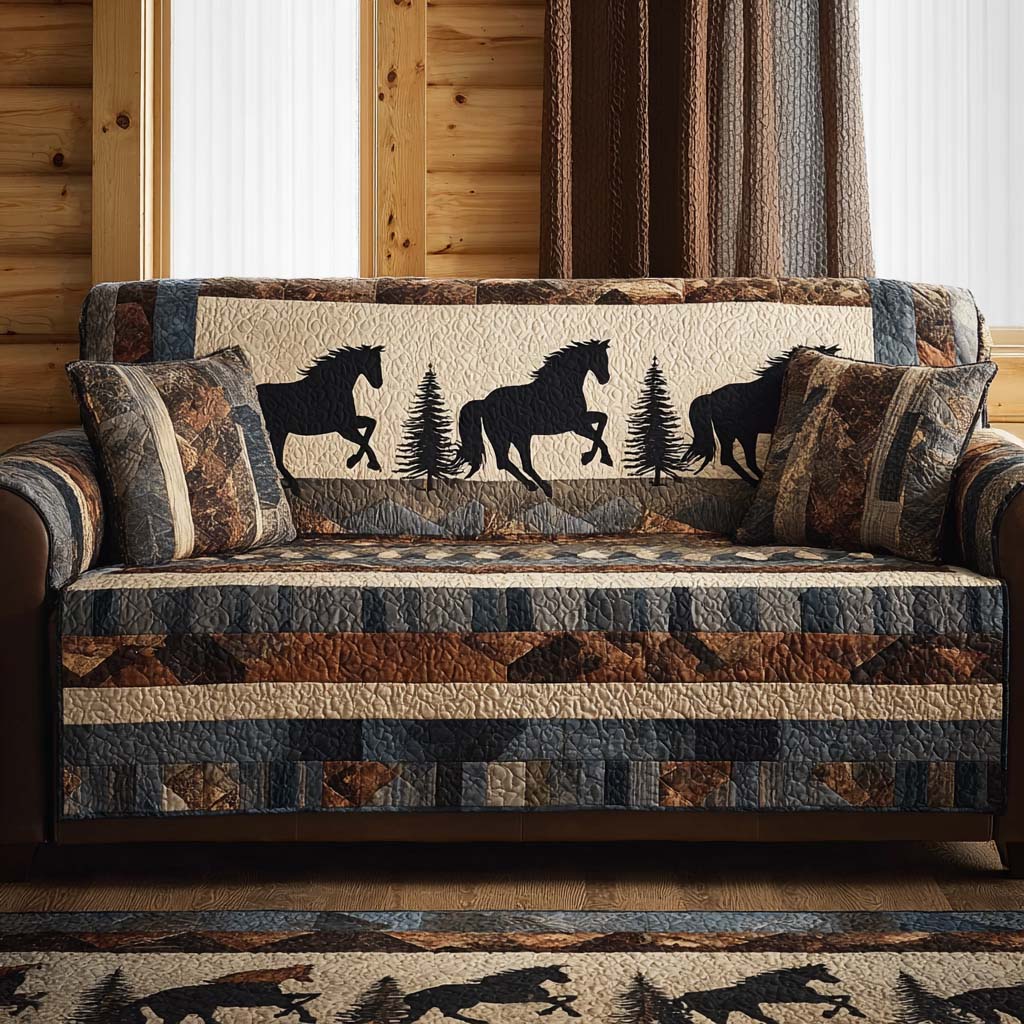 in Vintage Style Quilted Sofa Cover