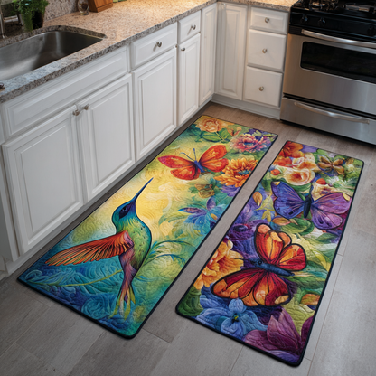 Hummingbird Garden 2-Piece Kitchen Mat Set