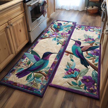 Elegant Hummingbird 2-Piece Kitchen Mat Set – Emmalyn