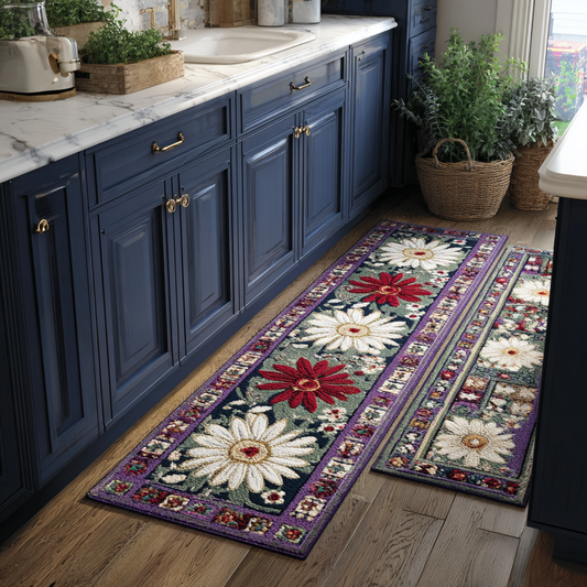 Elegant Flowers 2-Piece Kitchen Mat Set – Erika