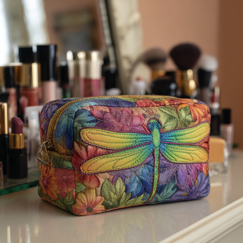 Dragonflies in Grass Quilted Toiletry Bag – Erin