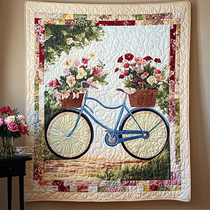 Blooming Wheels Textile Wall Art