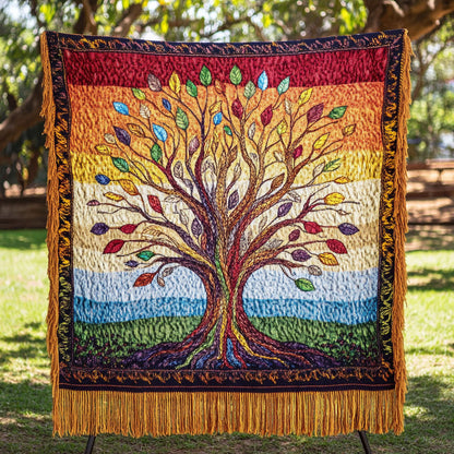 Sunset Spectrum Quilted Throw