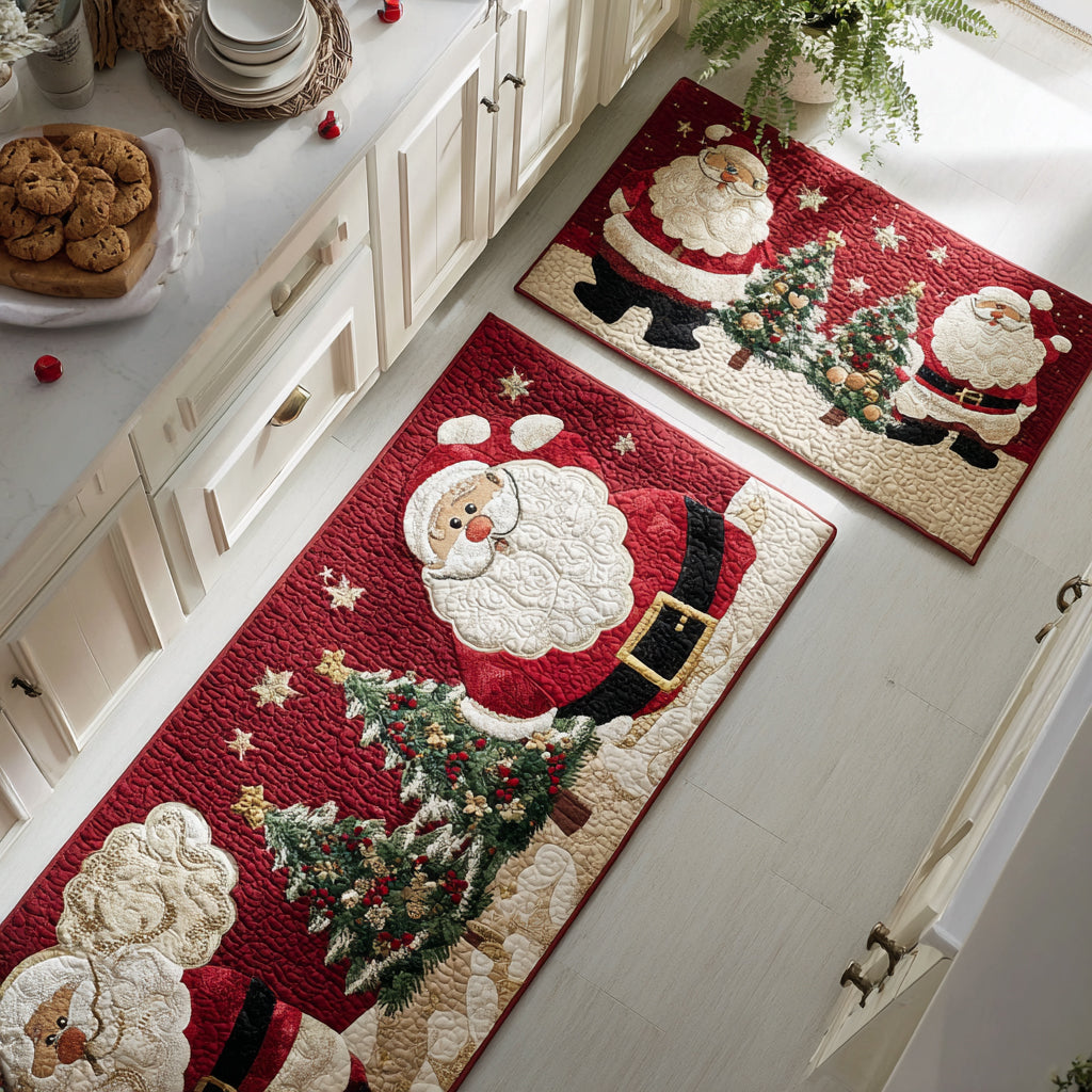Santa Claus 2-Piece Kitchen Mat Set