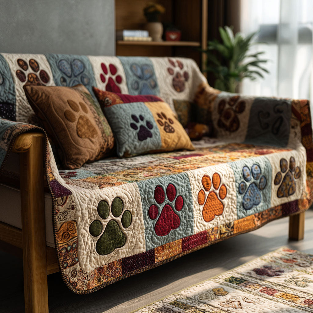 with Legs and Meadow Quilted Sofa Cover