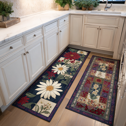 Elegant Flowers 2-Piece Kitchen Mat Set – Evangeline