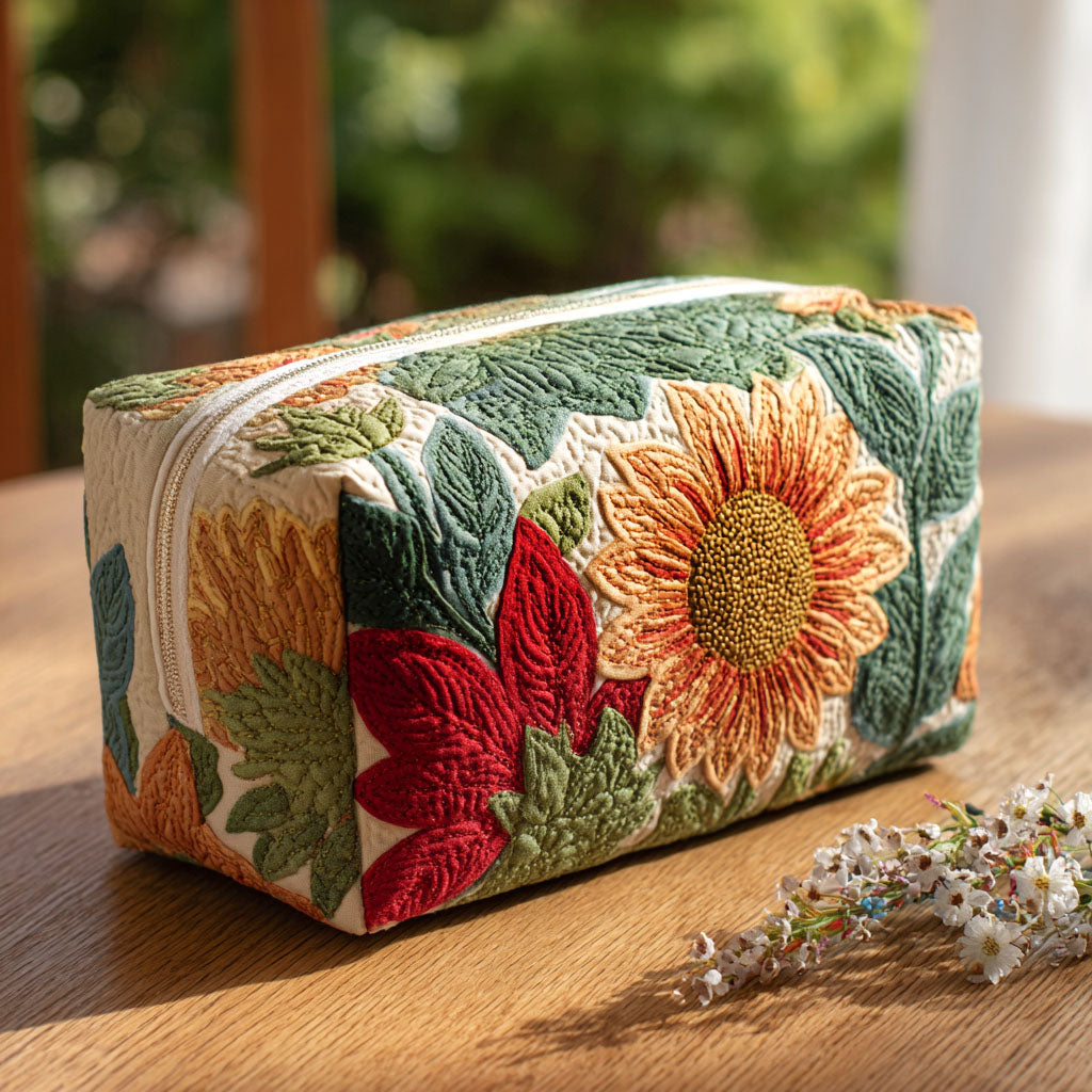 Morning Flower Quilted Toiletry Bag