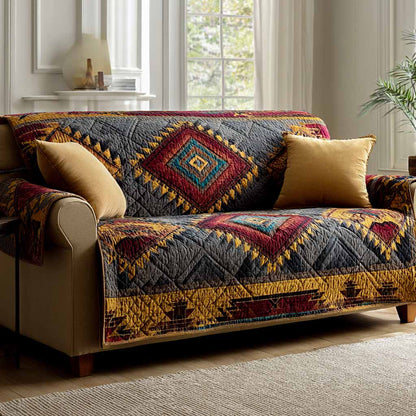 Classic Check Pattern Quilted Sofa Cover