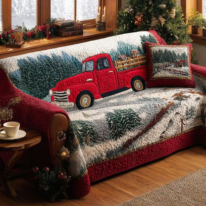 Christmas Pattern Quilted Sofa Cover