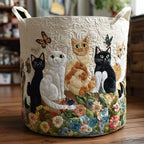 Garden Cats | Quilted Storage Basket