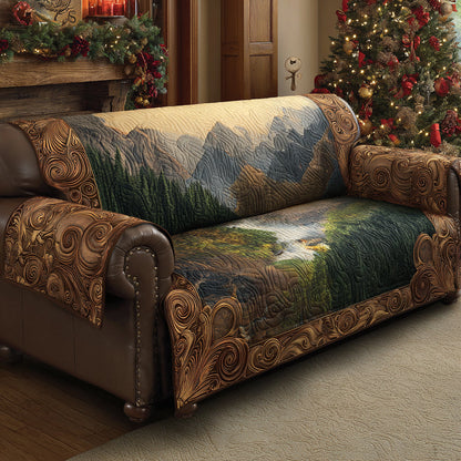 Forest Still Quilted Sofa Cover