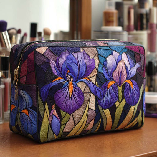 Embroidered Floral Pattern Quilted Toiletry Bag – Genevieve