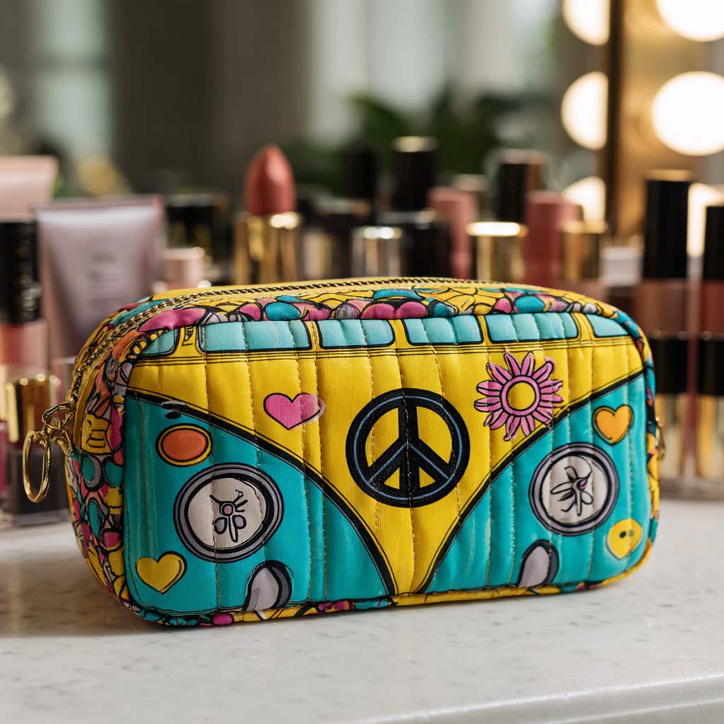Peace Bus Quilted Toiletry Bag