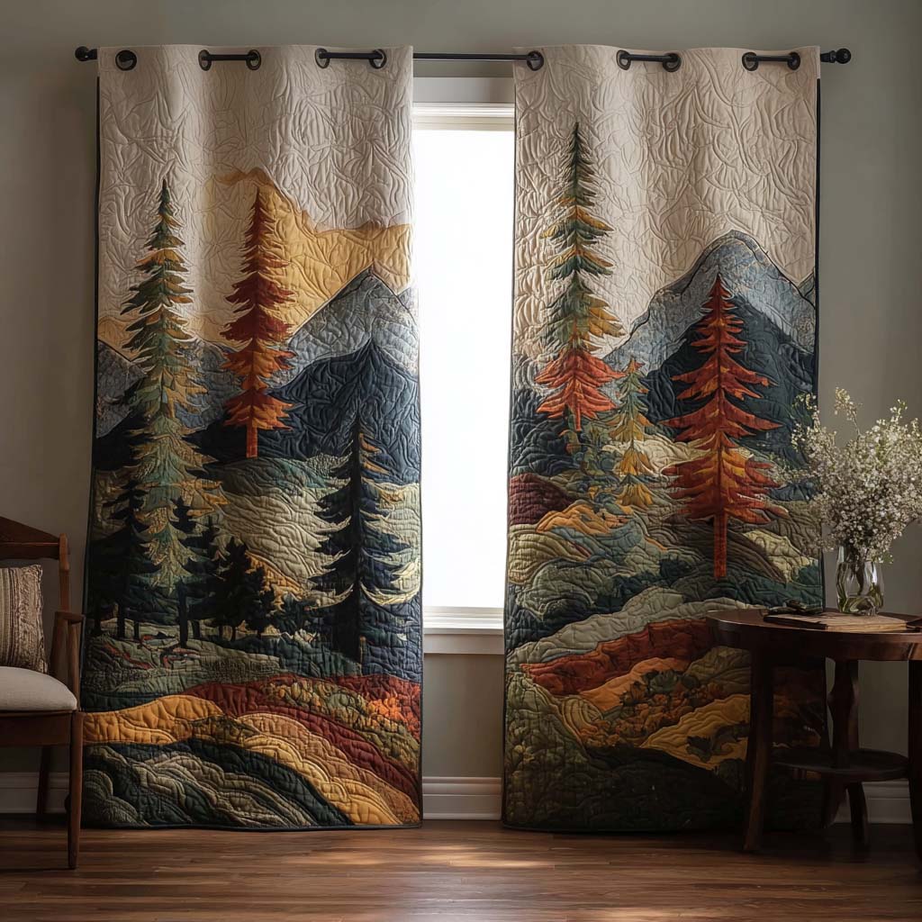 Rustic Mountaintop Quilted Curtains