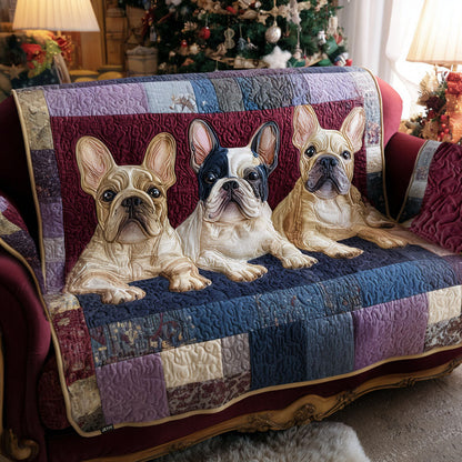 French Bulldog Quilted Sofa Cover