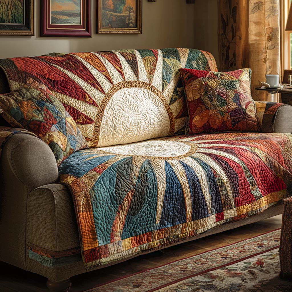 in Rustic Style Quilted Sofa Cover – Greenlee
