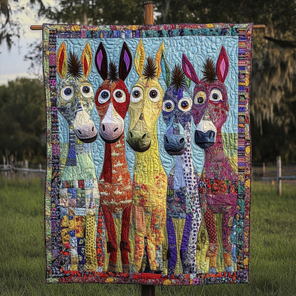 Pony Patchwork Quilted Blanket