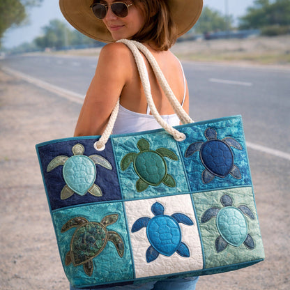 Six Turtles Quilted Beach Bag