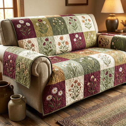 in Vintage Style Quilted Sofa Cover – Harlee