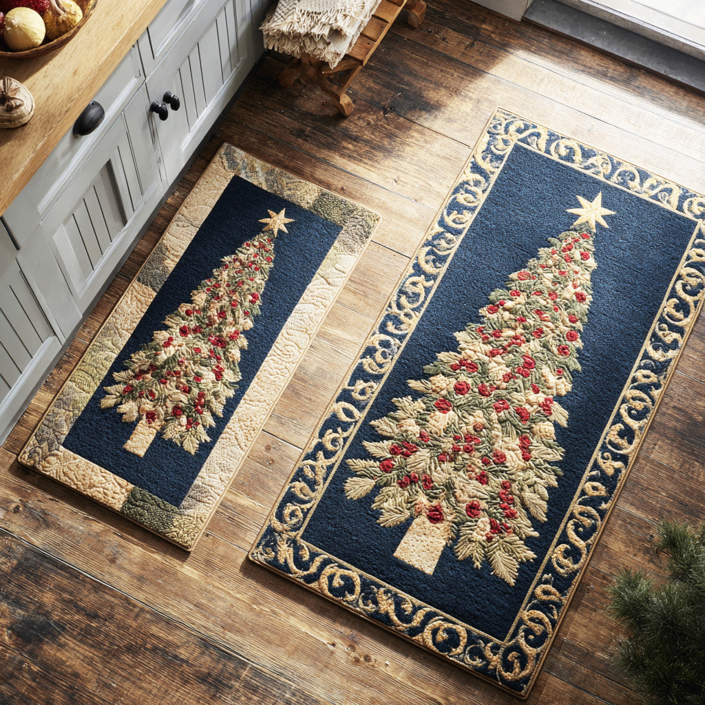Evergreen Starry Night 2-Piece Kitchen Mat Set