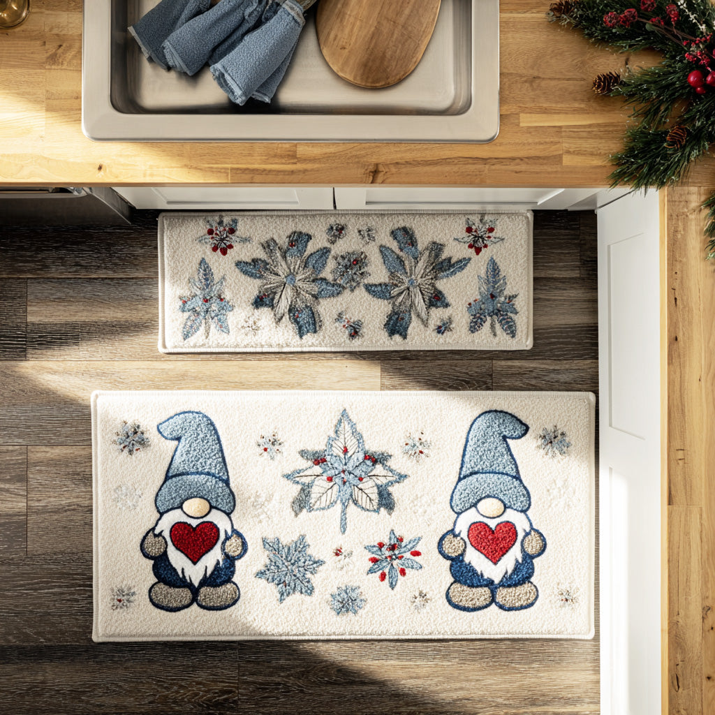 Festive Christmas 2-Piece Kitchen Mat Set