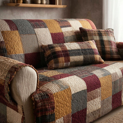 in Rustic Refined Style Quilted Sofa Cover
