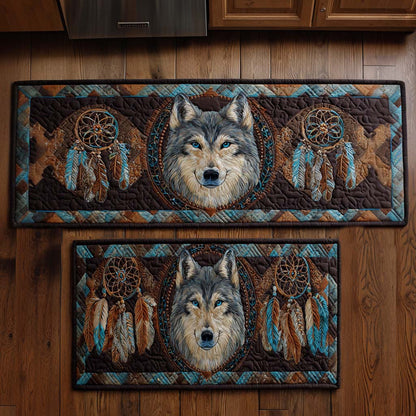 Wolf and Dreamcatcher 2-Piece Kitchen Mat Set
