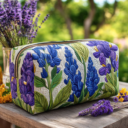 Embroidered Floral Pattern Quilted Toiletry Bag – Imani