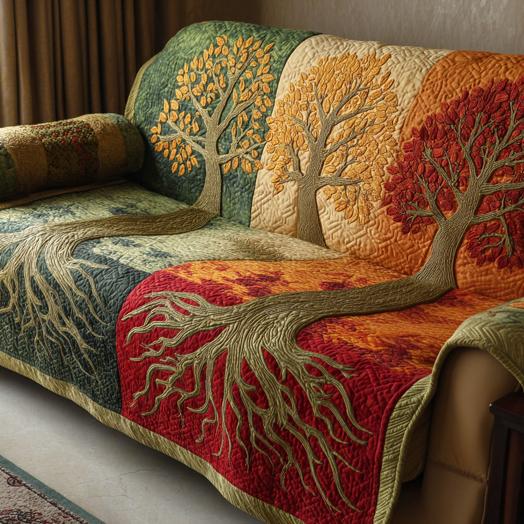 Tree of Life Quilted Sofa Cover – Imelda