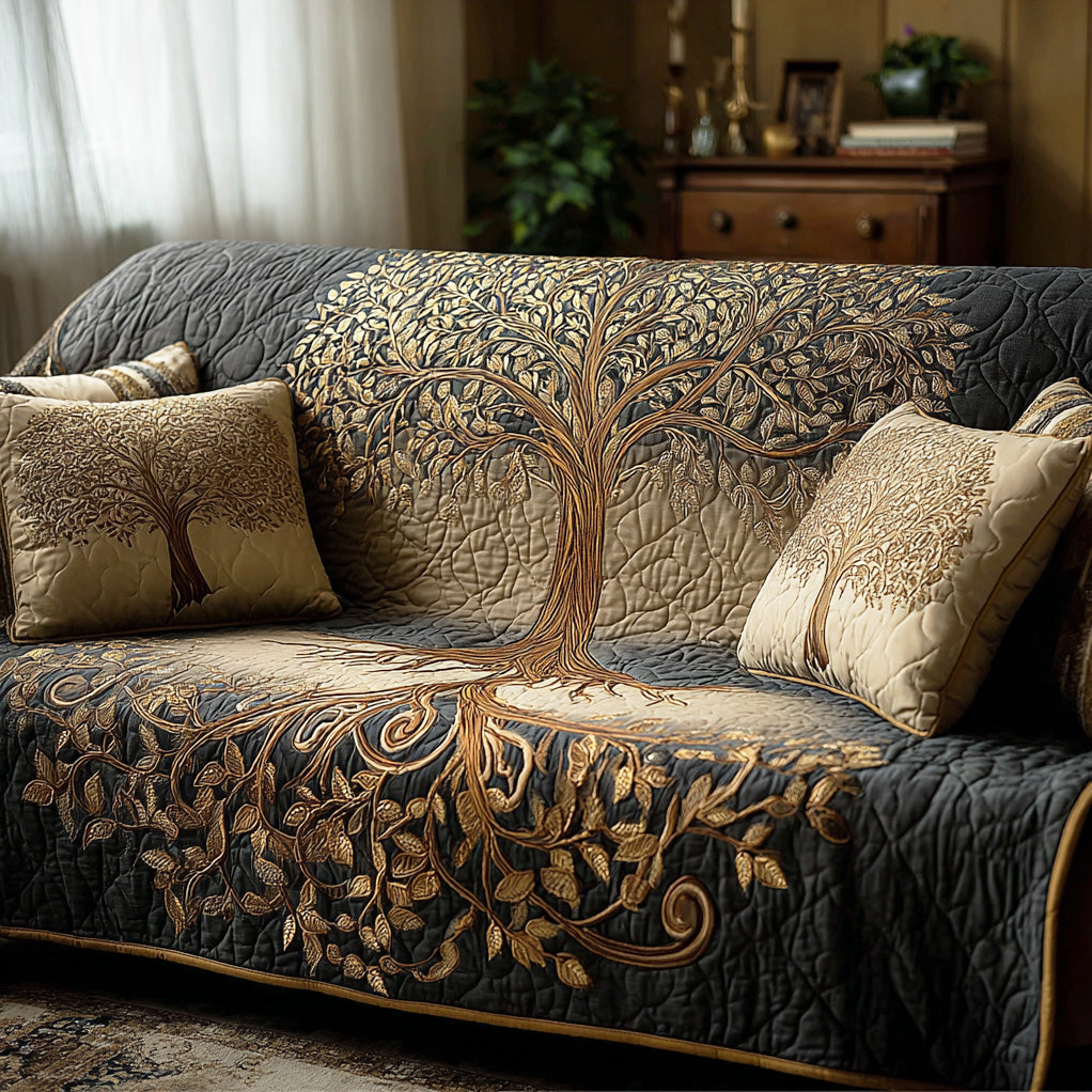Tree of Life Quilted Sofa Cover – Imelda