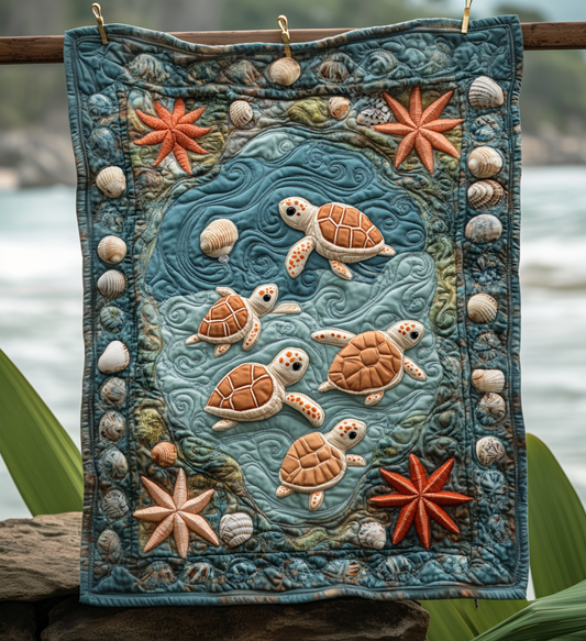 Fantastic Turtles Textile Wall Art
