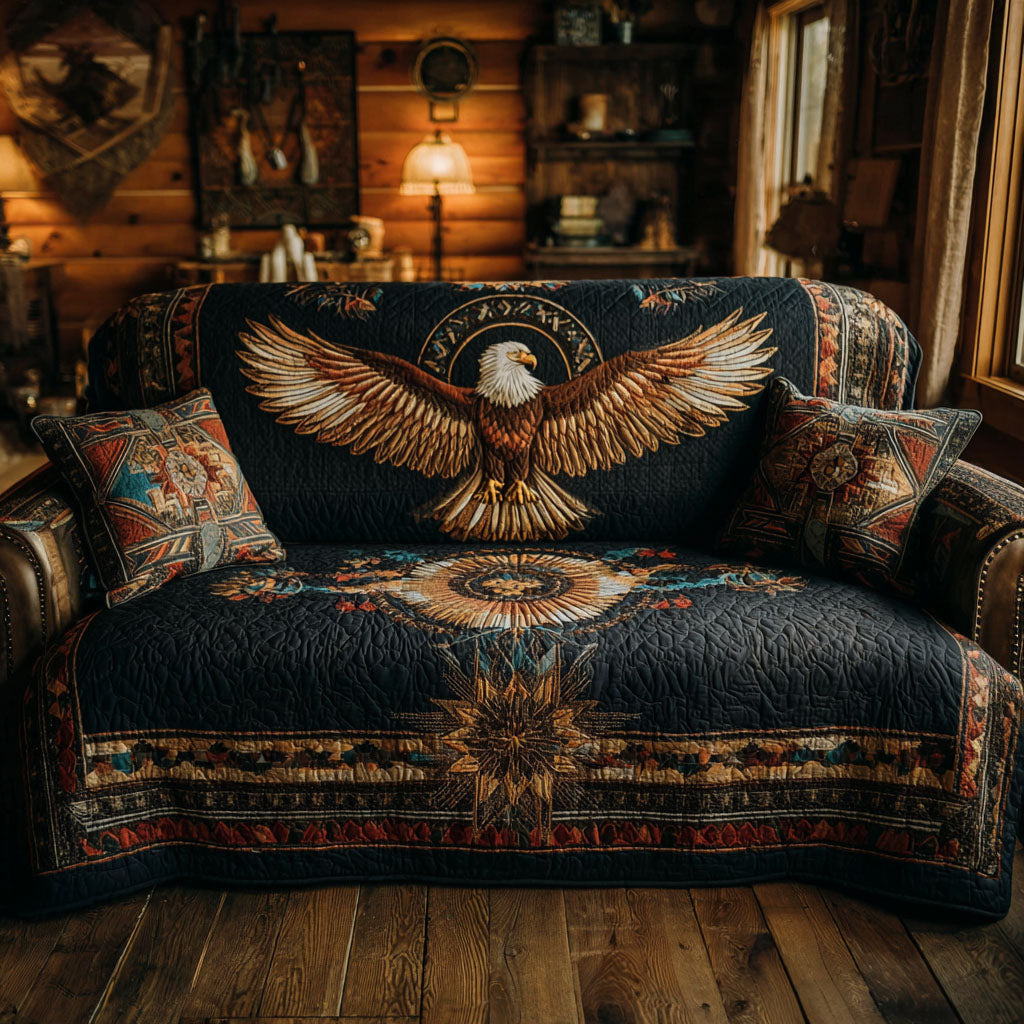 Eagle in Flight Quilted Sofa Cover