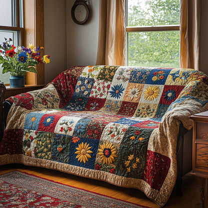Garden Sunlight Quilted Sofa Cover