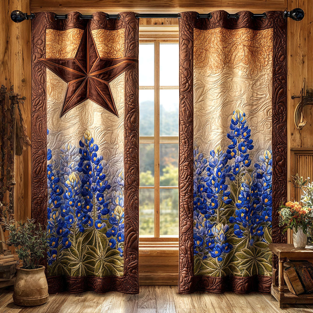 Rustic Starflower Quilted Curtains