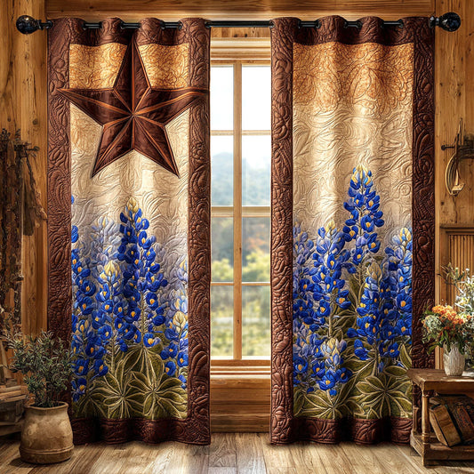 Rustic Starflower Quilted Curtains