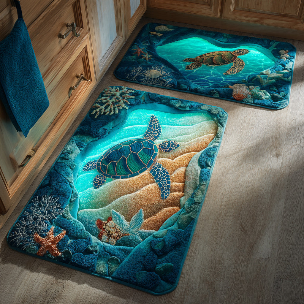 Serene Tide 2-Piece Kitchen Mat Set