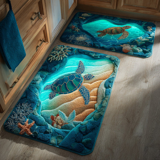 Serene Tide 2-Piece Kitchen Mat Set
