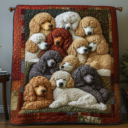 Chic Poodles Quilted Blanket