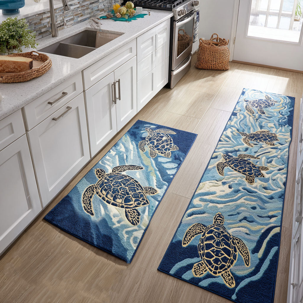 Sea Turtle 2-Piece Kitchen Mat Set – Jordan