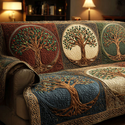 Tree and Roots Quilted Sofa Cover