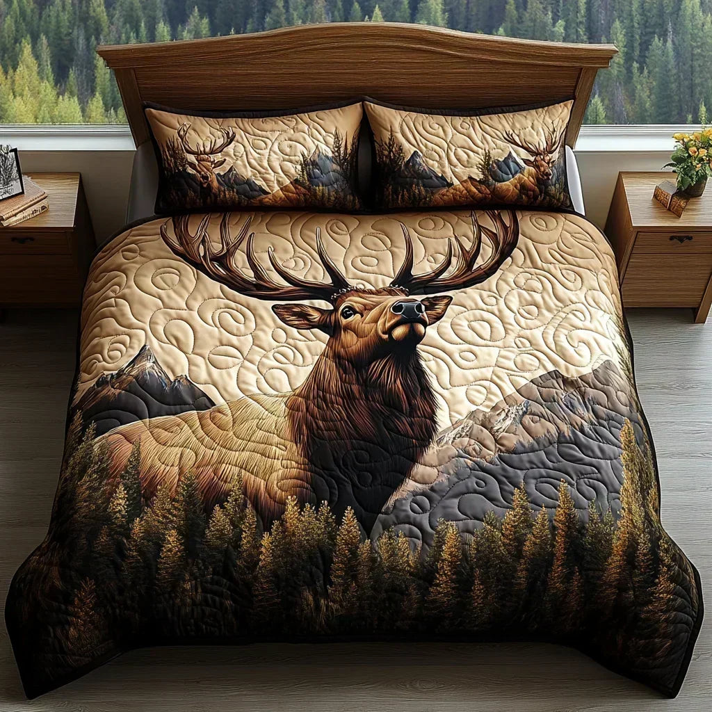 Woodland Animals Quilted Bedding Set - Design B