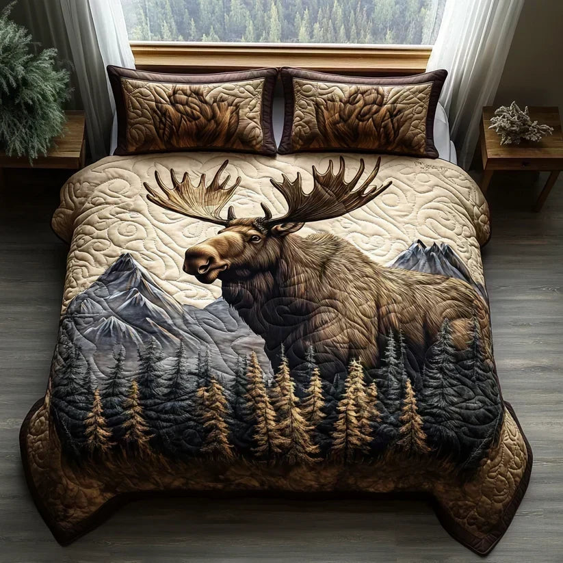 Woodland Animals Quilted Bedding Set - Design D