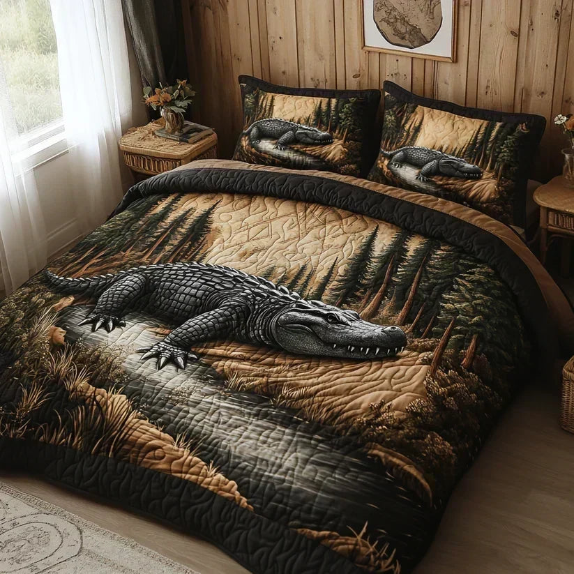 Woodland Animals Quilted Bedding Set - Design F