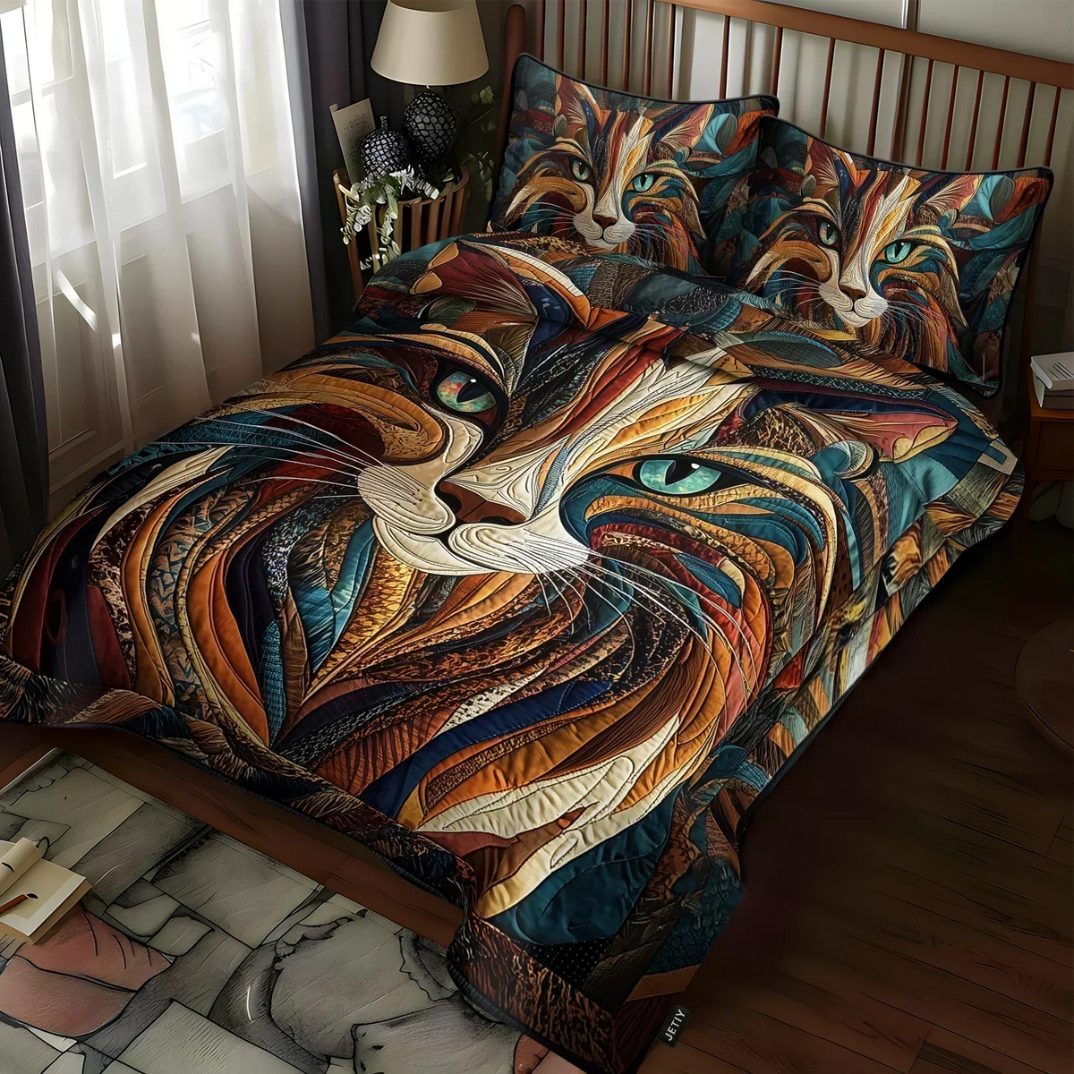 Sweet Purrs 3-Piece Quilted Bedding Set