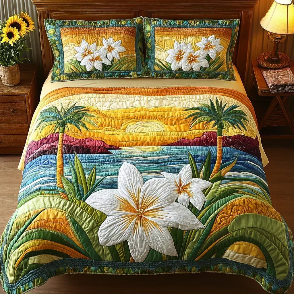 Aloha Spirit 3-Piece Quilted Bedding Set