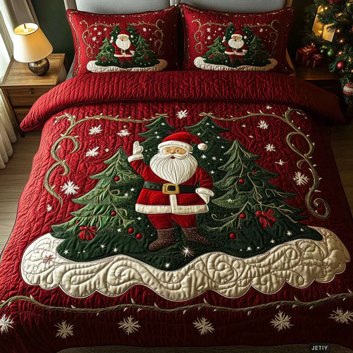 Santa's Workshop 3-Piece Quilted Bedding Set