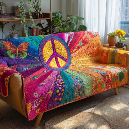 Garden Rainbow Quilted Sofa Cover